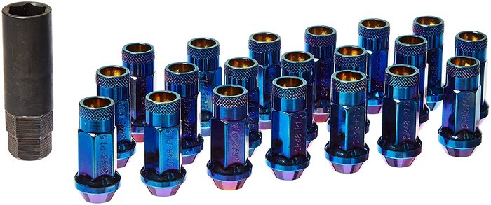 WHEEL MATE MUTEKI SR48 OPEN END LUG NUTS – BURNING BLUE NEON 12×1.50 48MM - eliteracefab.com