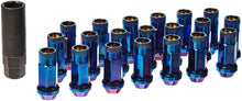 Load image into Gallery viewer, WHEEL MATE MUTEKI SR48 OPEN END LUG NUTS – BURNING BLUE NEON 12×1.50 48MM - eliteracefab.com