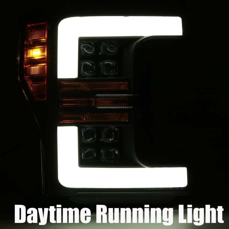 AlphaRex 880102 17-19 Ford F-250 SD NOVA LED Proj Headlights Plank Style Matte Blk w/Activ Light/Seq Signal