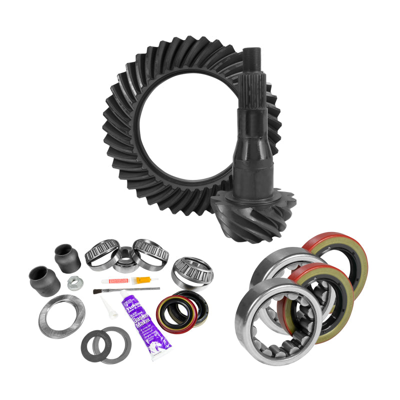 Yukon 9.75in Ford 4.11 Rear Ring & Pinion Install Kit 2.53in OD Axle Bearings and Seal Yukon Gear & Axle