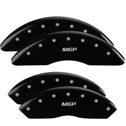 MGP 4 Caliper Covers Engraved Front & Rear GMC Black finish silver ch MGP