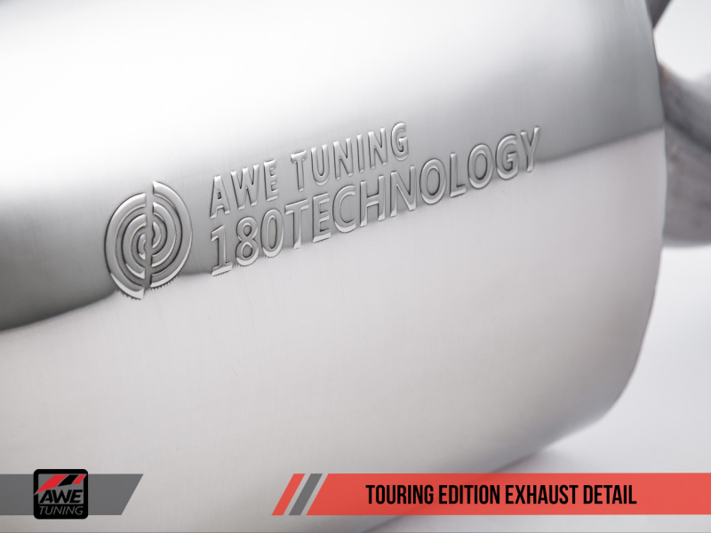 AWE Tuning BMW F3X 340i Touring Edition Axle-Back Exhaust - Chrome Silver Tips (90mm) - eliteracefab.com