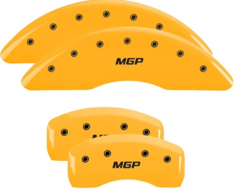 MGP 4 Caliper Covers Engraved Front & Rear MGP Yellow Finish Black Char 2017 Kia Sportage MGP