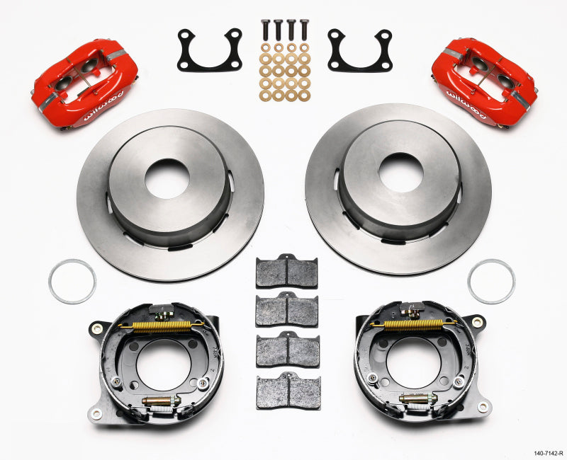 Wilwood Forged Dynalite P/S Park Brake Kit Red Big Ford 2.36in Offset Currie Blank Wilwood