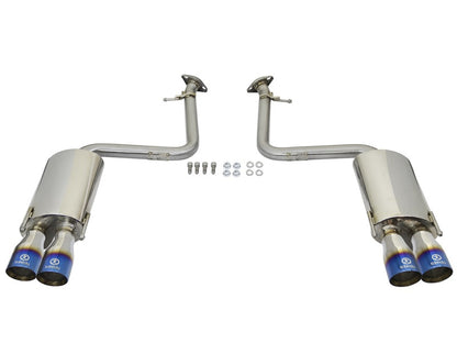 aFe Takeda 16-17 Lexus RC 200T 2.0L (t) 2in. SS Axle-Back Exhaust System w/Polished Blue Tips - eliteracefab.com