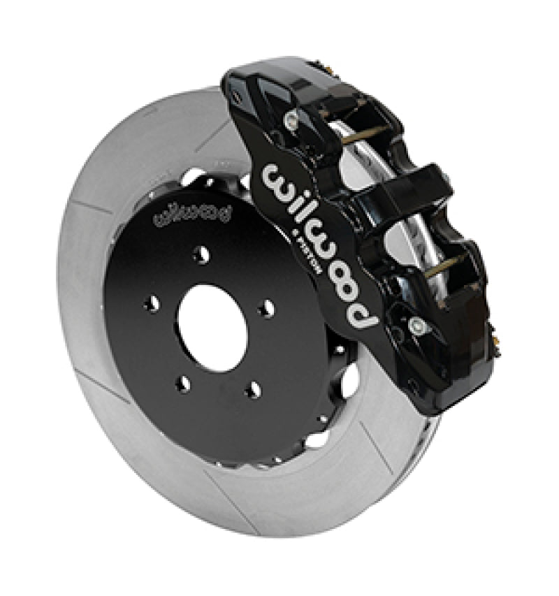 Wilwood 09-13 Nissan 370Z/G37 Aero6 Big Brake Front Brake Kit - Slotted (Black) Wilwood