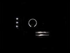 ANZO USA Ford F-150 / F-250 F-350 Projector Headlights W/ Halo Black W/ Side Markers & Parking Lights; 1992-1998 - eliteracefab.com