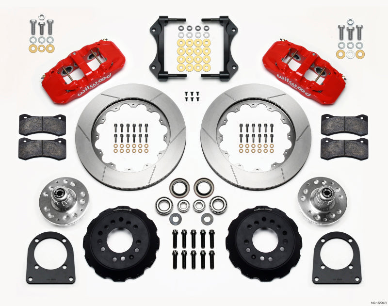 Wilwood AERO6 Front Hub Kit 14.00in Red TCI-IFS 71-78 (Pinto Based) Wilwood