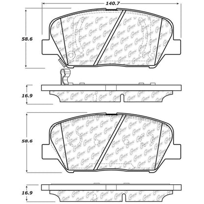 StopTech 11-15 Kia Optima Street Street Touring Front Brake Pads - eliteracefab.com