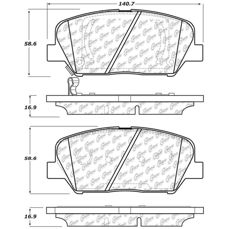 StopTech 11-15 Kia Optima Street Street Touring Front Brake Pads - eliteracefab.com