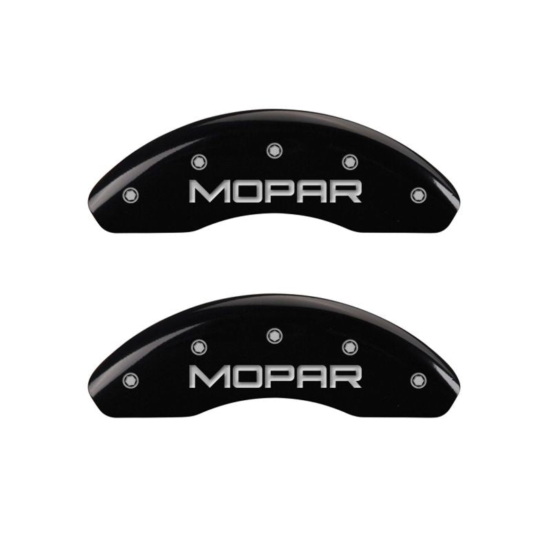 MGP 4 Caliper Covers Engraved Front & Rear MOPAR Black finish silver ch MGP