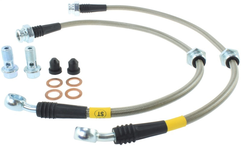 STOPTECH 00-06 NISSAN SENTRA STAINLESS STEEL FRONT BRAKE LINES, 950.42007 - eliteracefab.com