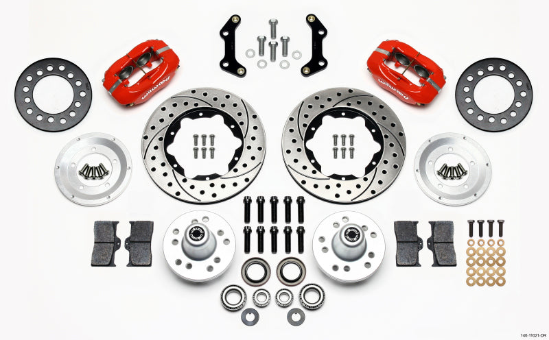 Wilwood Forged Dynalite Front Kit 11.00in Drilled Red 70-72 CDP B & E Body-Disc Wilwood