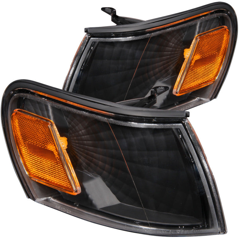 ANZO USA Toyota Corolla Euro Corner Lights Black W/ Amber Reflector; 1993-1997 - eliteracefab.com