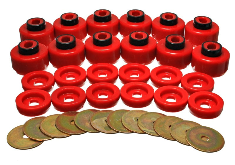 Energy Suspension Body Mount Set - Red - eliteracefab.com