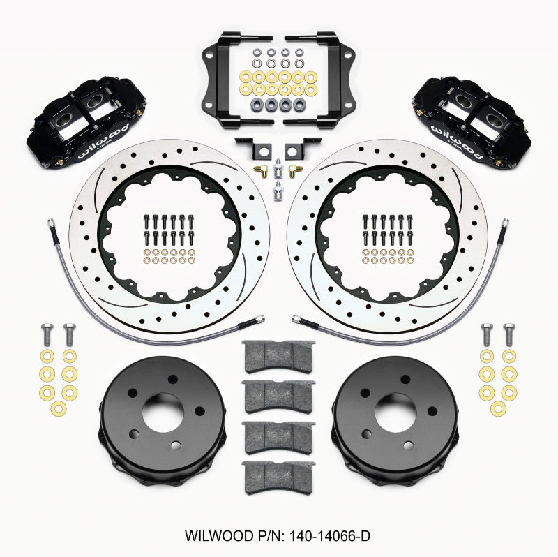 Wilwood Narrow Superlite 4R Rear Kit 14.00in Drilled 2007-up Jeep JK w/Lines Wilwood