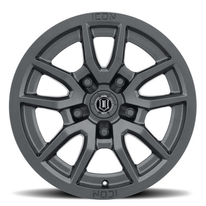 ICON Vector 5 17x8.5 5x150 25mm Offset 5.75in BS 110.1mm Bore Satin Black Wheel - eliteracefab.com