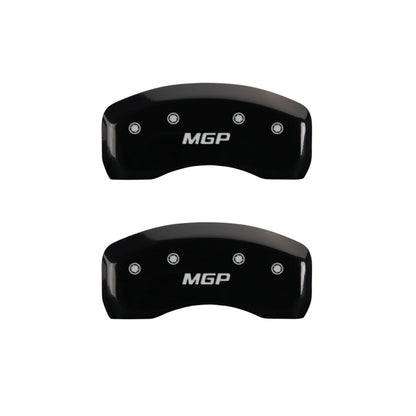 MGP 4 Caliper Covers Engraved Front & Rear MGP Black Finish Silver Characters 2016 Fiat 500X MGP