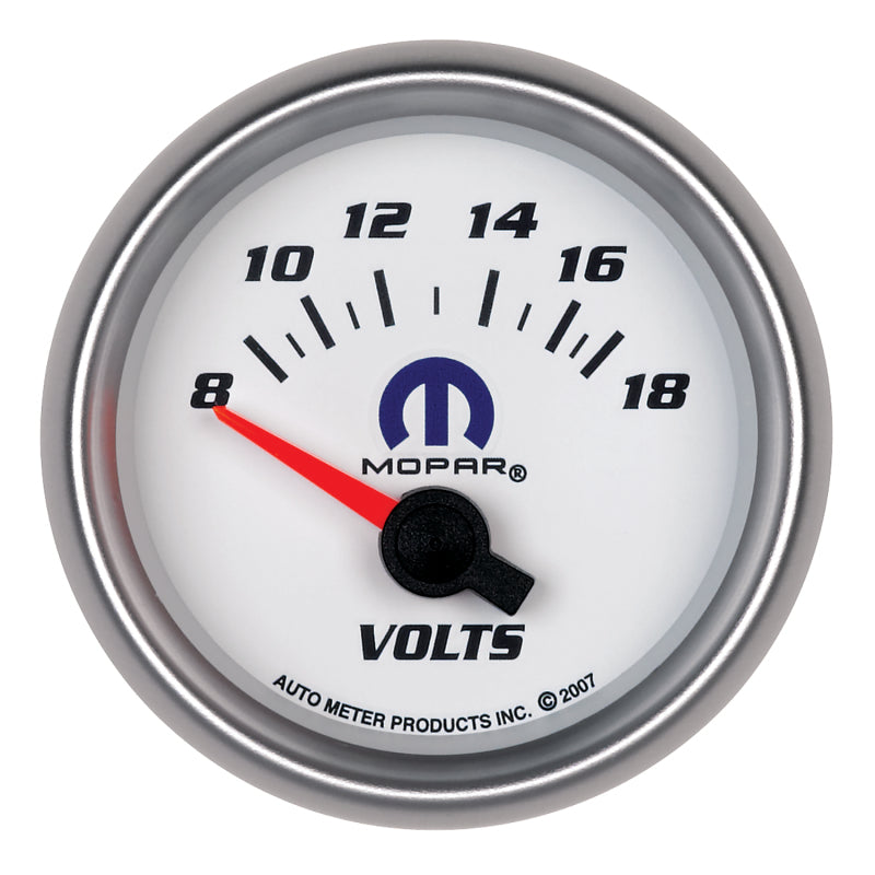 Autometer Mopar 52.4mm SSE 8-18 Volts Voltmeter Gauge 880035