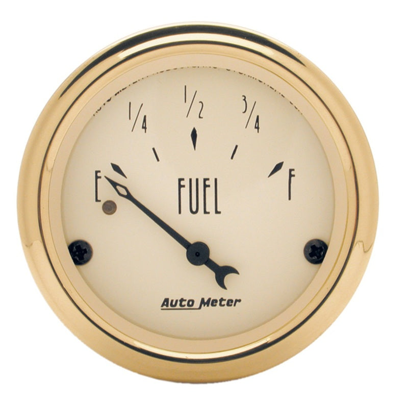 AutoMeter Gauge Fuel Level 2-1/16in. 240 Ohm(e) to 33 Ohm(f) Elec Golden Oldies 1506