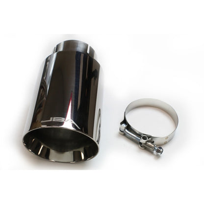 JBA 2.5in x 4.5in x 8 1/4in Double Wall Polished Chrome Tip - Clamp On JBA