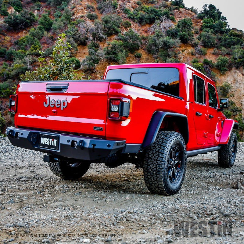 Westin 2020 Jeep Gladiator w/Sensors WJ2 Rear Bumper w/Sensor - Textured Black Westin