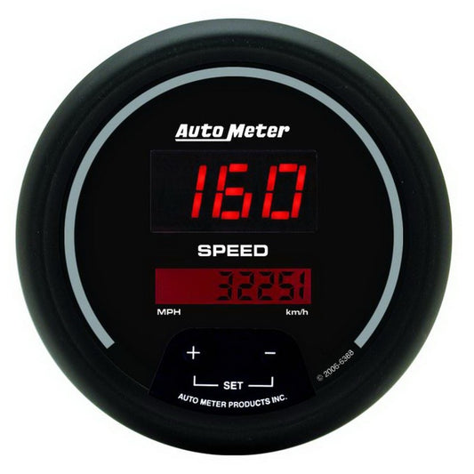 Autometer Sport-Comp Black 3 3/8in 160 MPH Digital Speedo Gauge 6388