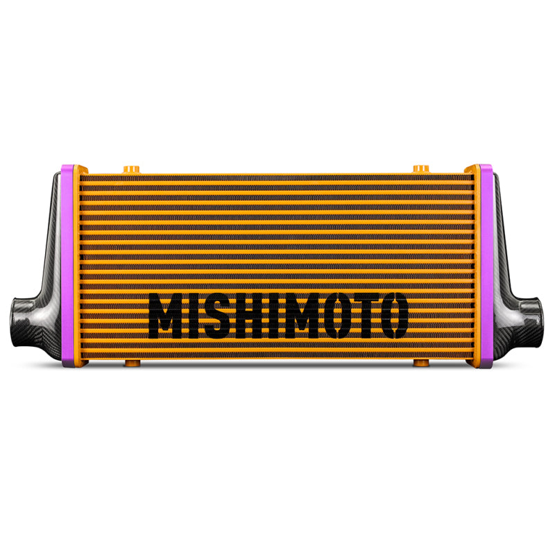 Mishimoto Universal Carbon Fiber Intercooler - Matte Tanks - 525mm Gold Core - C-Flow - BL V-Band