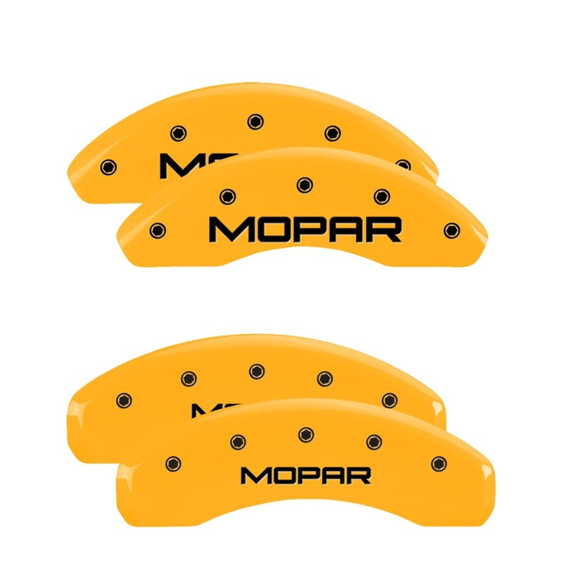 MGP 4 Caliper Covers Engraved Front & Rear Mopar Yellow Finish Black Char 1999 Chrysler Prowler MGP