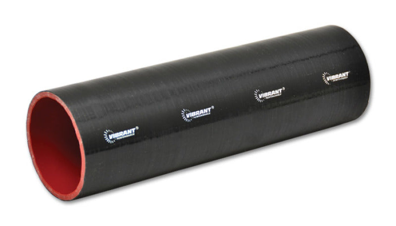 Vibrant 4 Ply Reinforced Silicone Straight Hose Coupling - 2.75in I.D. x 12in long (BLACK) - eliteracefab.com