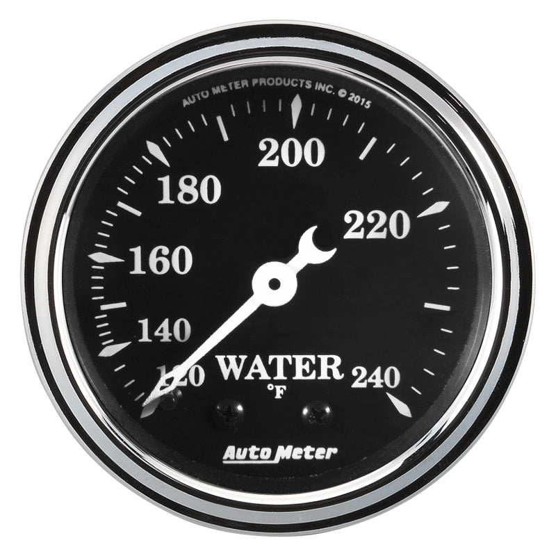 Auto Meter Gauge Water Temp 2 1/16in 120-240F Mech Old Tyme Black 1733