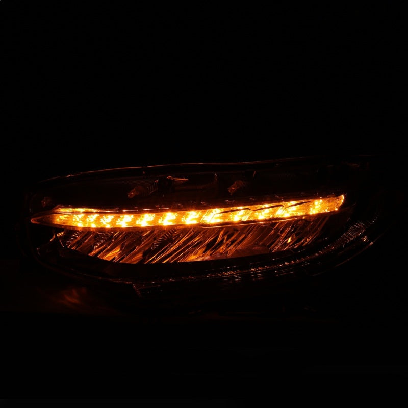 ANZO 16-17 Honda Civic Projector Headlights Plank Style Black w/Amber/Sequential Turn Signal - eliteracefab.com