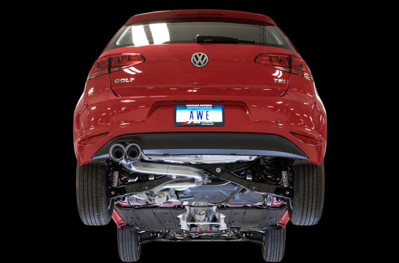 AWE Tuning VW MK7 Golf 1.8T Touring Edition Exhaust w/Chrome Silver Tips (90mm) AWE Tuning