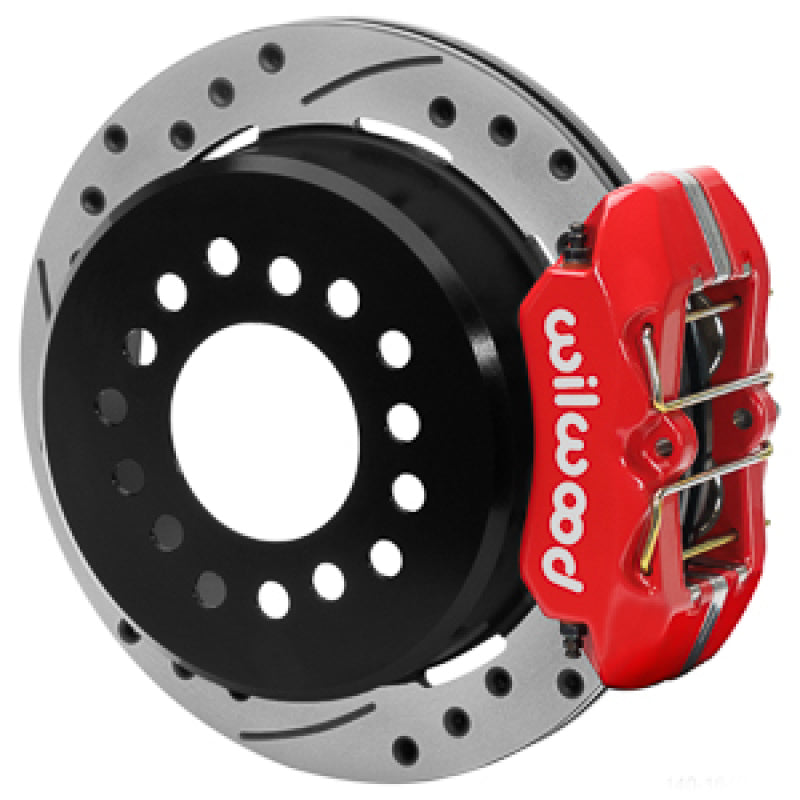 Wilwood Chevy Monte Carlo Forged 4 Piston DynaPro Red Caliper HP32 VV D&S Rotor - 11.00x0.81 Wilwood