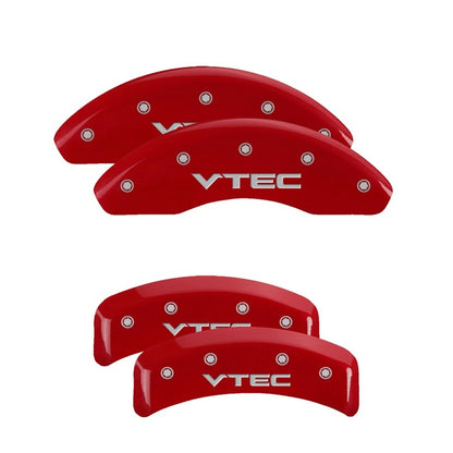 MGP 4 Caliper Covers Engraved Front & Rear Vtech Red finish silver ch MGP