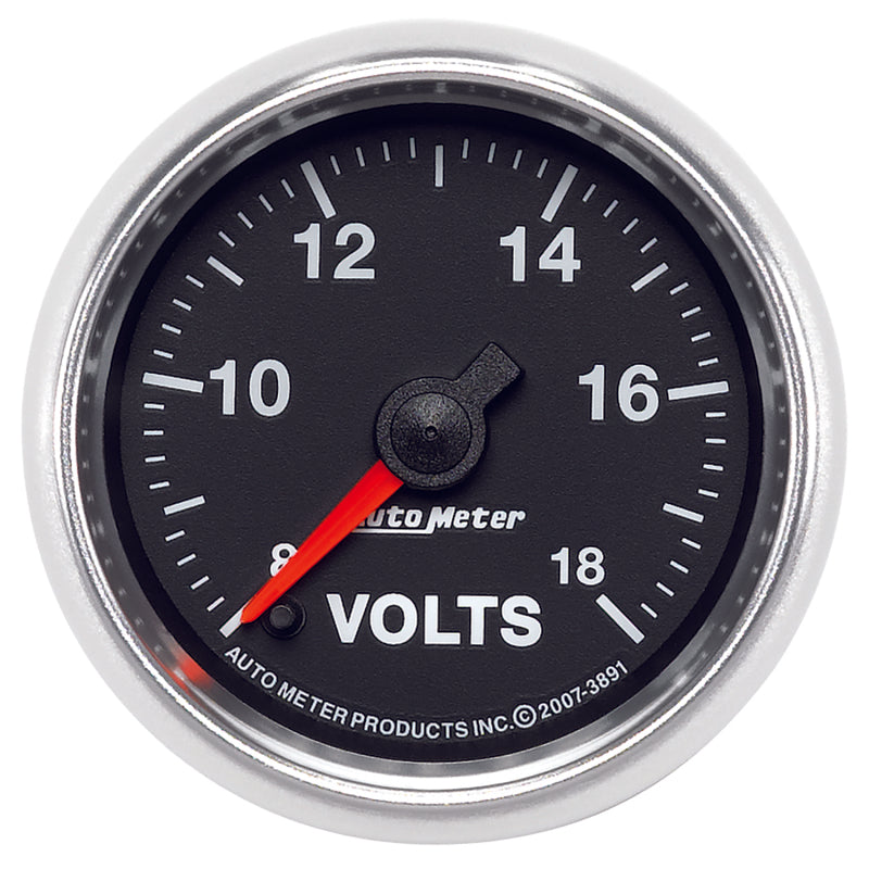 Autometer GS Series 2-1/16in Voltmeter 18V Electrical Gauge Full Sweep 3891