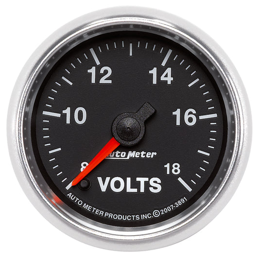 Autometer GS Series 2-1/16in Voltmeter 18V Electrical Gauge Full Sweep 3891