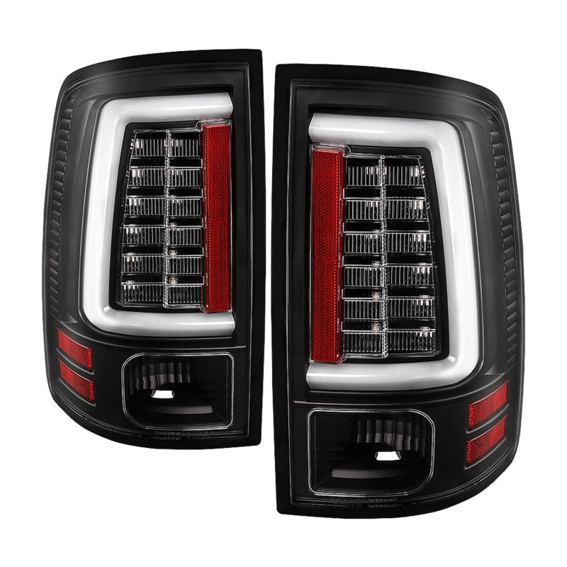 Spyder Dodge Ram 2013-2014 Light Bar LED Tail Lights - All Black ALT-YD-DRAM13V2-LED-BKV2 - eliteracefab.com