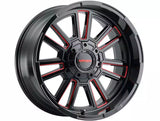 Mayhem 8115 Apollo 20x9 / 6x135 BP / 18mm Offset / 106mm Hub Black w/ Prism Red Wheel