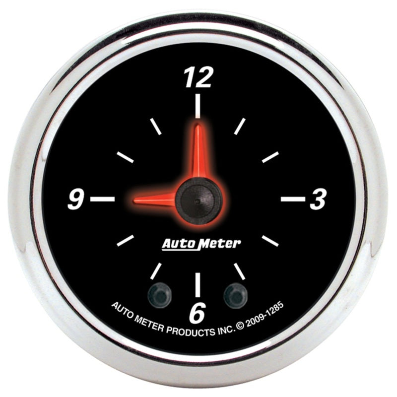 Autometer 52mm Full Sweep Electric 12 Hour Clock (Inc 10.5 ft Tubing or Wiring Harness) 1285