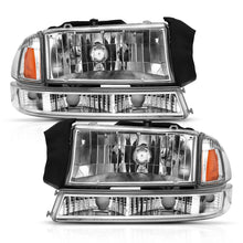 Load image into Gallery viewer, ANZO 1997-2004 Dodge Dakota Crystal Headlight Set Chrome Amber - eliteracefab.com