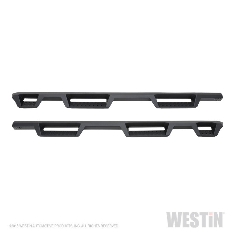 Westin 2019 Chevrolet Silverado/Sierra 1500 (5.5ft) Drop Wheel to Wheel Nerf Step Bars - Txt Black - eliteracefab.com