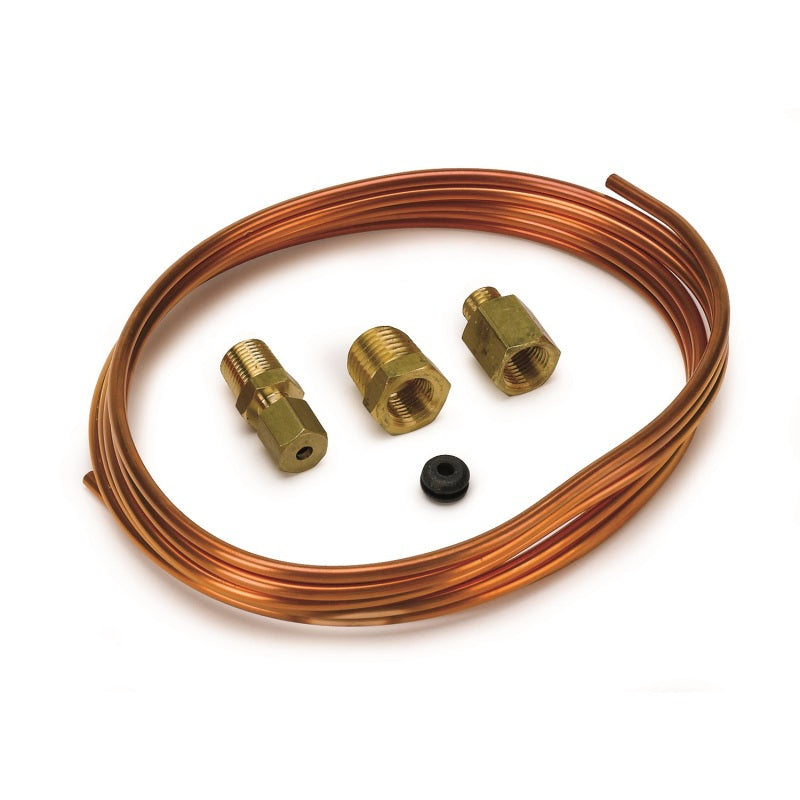 AutoMeter TUBING; COPPER; 1/8in.; 6FT. LENGTH; INCL. 1/8in. NPTF BRASS COMPRESSION FITTING - eliteracefab.com
