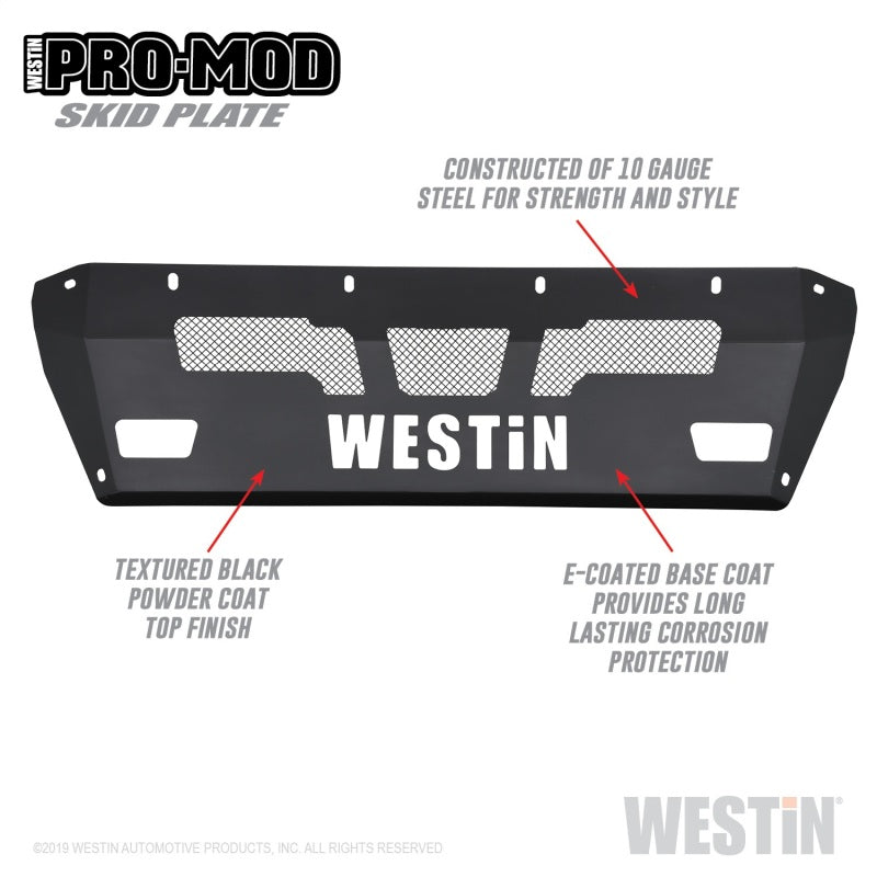 Westin 15-19 Chevrolet Silverado 2500/3500 Pro-Mod Skid Plate - Textured Black - eliteracefab.com