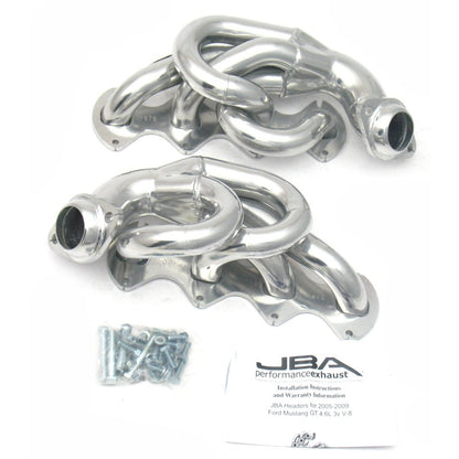 JBA 05-10 Ford Mustang 4.6L 3V 1-5/8in Primary Silver Ctd Cat4Ward Header JBA