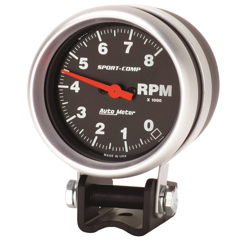 Autometer Standard 2-5/8in 8,000 RPM Pedestal Mount Tachometer Sport Comp - eliteracefab.com