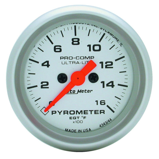 Autometer Ultra-Lite 60mm 0-1600 Deg F Digital Stepper Motor Electronic EGT Gauge 4444