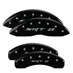 MGP 4 Caliper Covers Engraved Front & Rear SRT8 Black finish silver ch