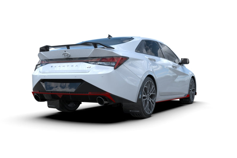 Rally Armor 2022 Hyundai Elantra N & N Line Black UR Mud Flap w/ Light Blue Logo - eliteracefab.com