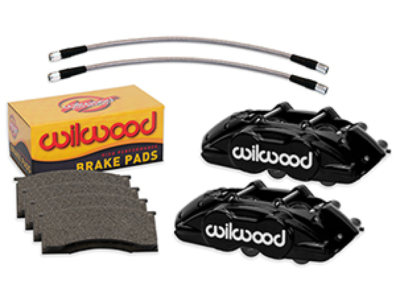 Wilwood 65-67 Ford Mustang D11 Calipers w/ Pads & Lines - Black Wilwood